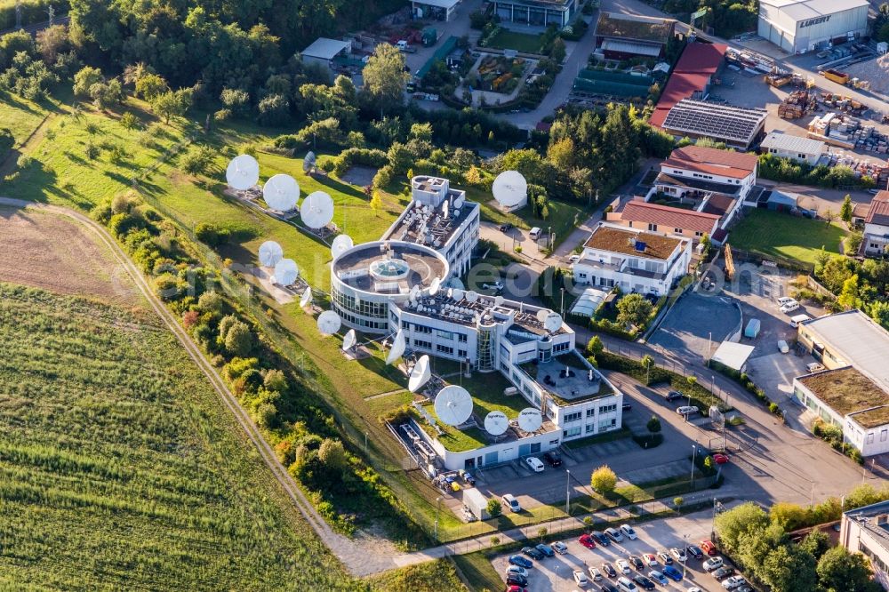 Aerial image Waldrems - Parabolic satellite dishes Firma Signalhorn in Waldrems in the state Baden-Wurttemberg, Germany