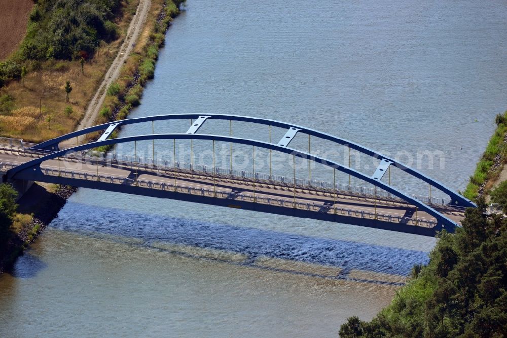 Aerial photograph Parchau - Parchau bridge over the Elbe-Havel-Canel in the state Saxony-Anhalt