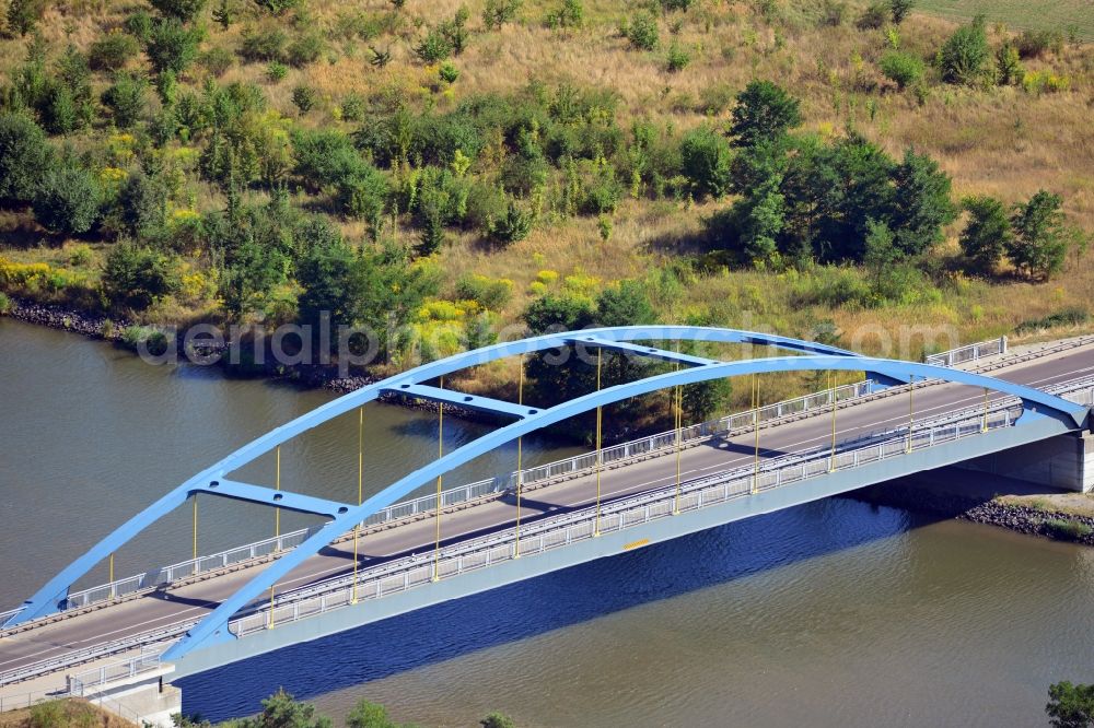 Parchau from above - Parchau bridge over the Elbe-Havel-Canel in the state Saxony-Anhalt