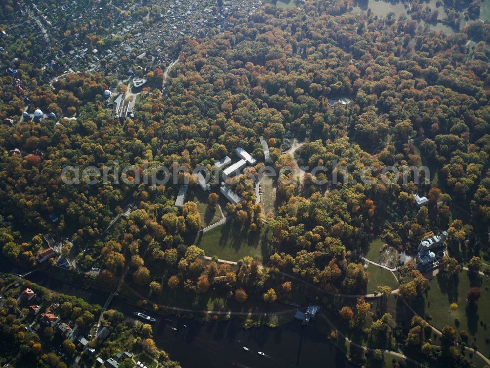 Aerial image Potsdam - View of the Babelsberg Park in Potsdam in the state Brandenburg