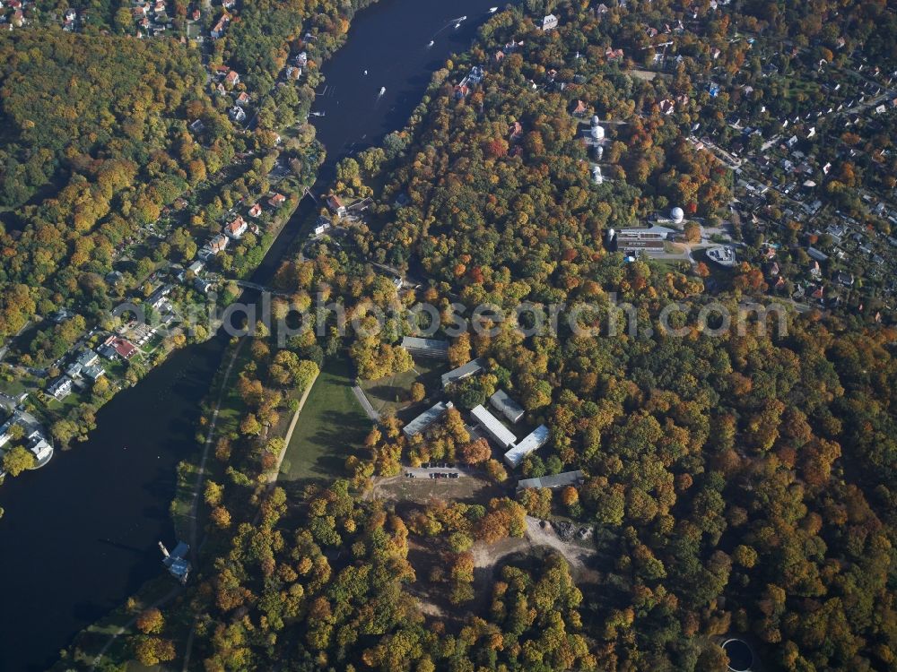 Aerial image Potsdam - View of the Park Babelsberg in Potsdam in the state Brandenburg