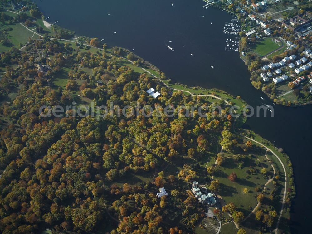 Potsdam from above - View of the Park Babelsberg in Potsdam in the state Brandenburg