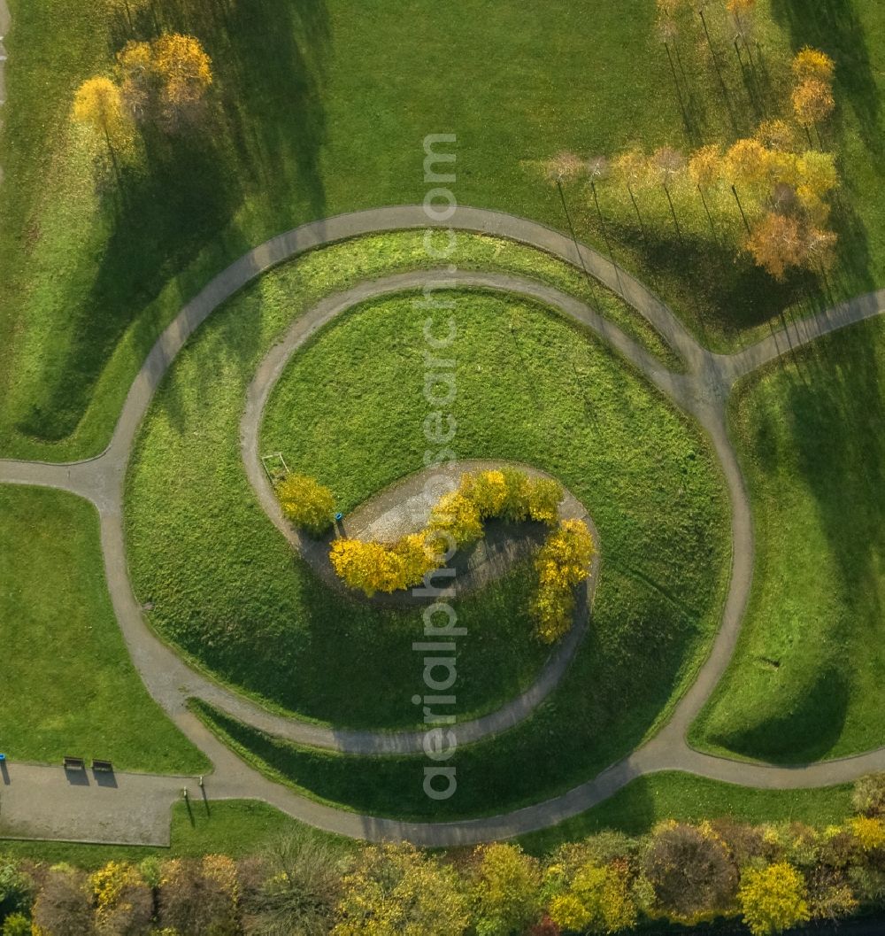 Essen from above - Park on the Dilldorfer Hoehe at Essen-Kupferdreh in the Ruhr area in North Rhine-Westphalia