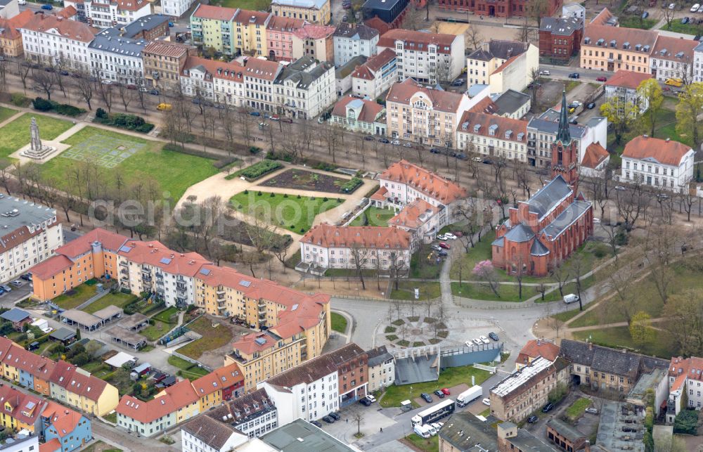 Aerial image Frankfurt (Oder) - Park of Der Anger in Frankfurt (Oder) in the state Brandenburg, Germany