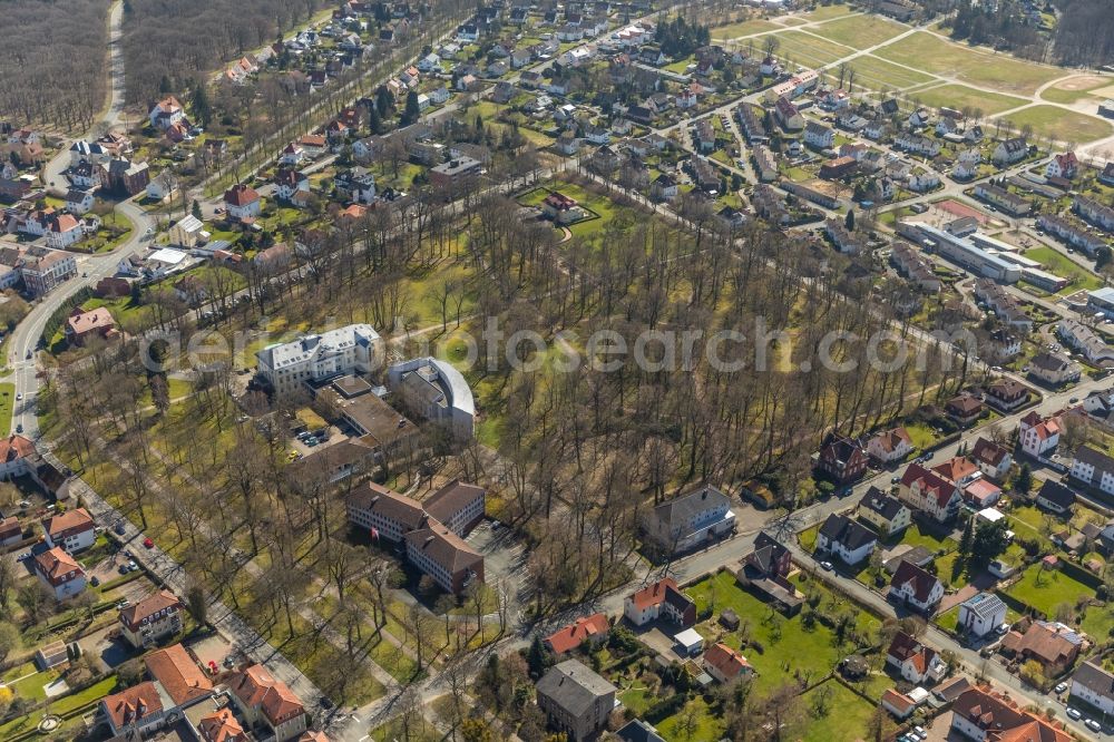 Bad Arolsen from the bird's eye view: Park of Baumpark in Bad Arolsen in the state Hesse, Germany