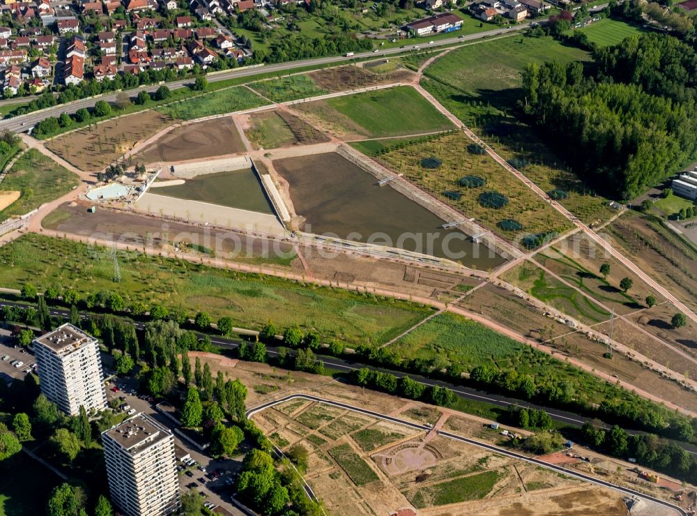 Aerial photograph Lahr/Schwarzwald - Park of and construction site of Landesgartenschau Lahr 2018 GmbH in Lahr/Schwarzwald in the state Baden-Wuerttemberg