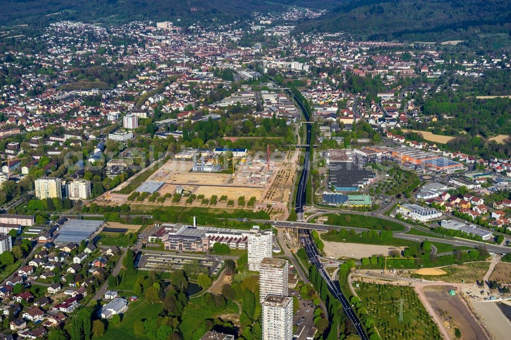 Lahr/Schwarzwald from the bird's eye view: Park of construction site of event LGA Landesgartenschau in the district Mietersheim in Lahr/Schwarzwald in the state Baden-Wuerttemberg