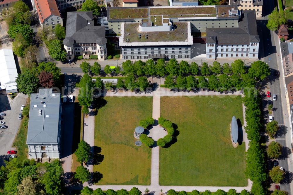 Aerial photograph Weimar - Park of Beethovenplatz in Weimar in the state Thuringia, Germany