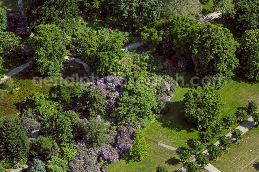 Hannover from above - Park of in BerggartenHannover with dem Paradies in Hannover in the state Lower Saxony, Germany