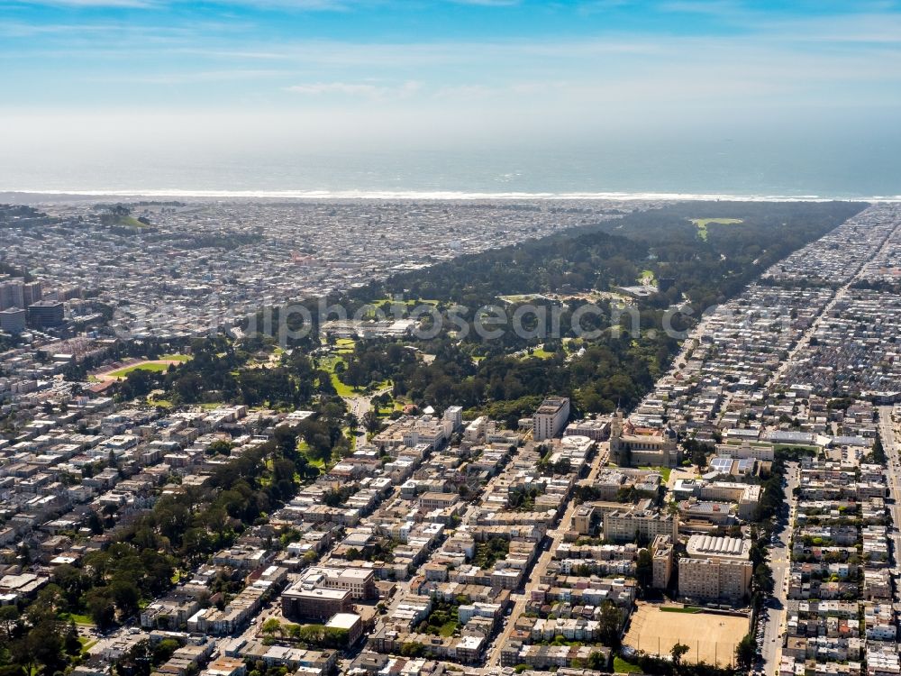 Aerial photograph San Francisco - Park of Botanical Garden 1199 9th Ave in San Francisco in California, USA