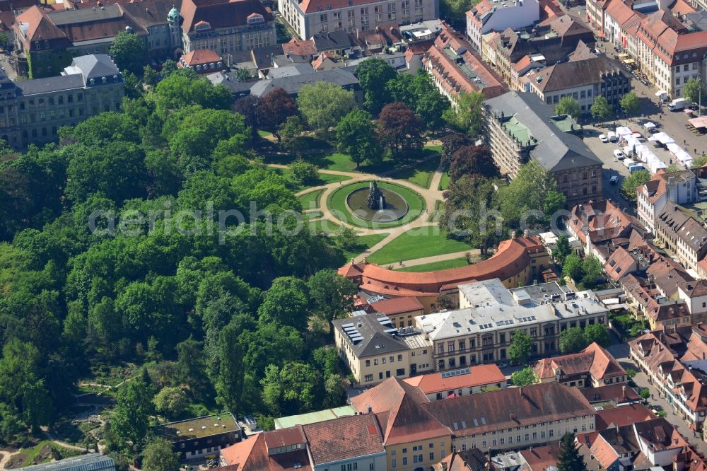 Erlangen from the bird's eye view: Park of Botanischer Garten in Erlangen in the state Bavaria