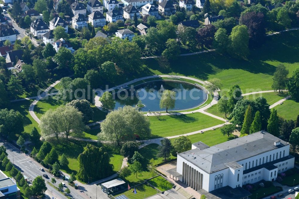 Bielefeld from the bird's eye view: Park of of Buergerpark in Bielefeld in the state North Rhine-Westphalia, Germany