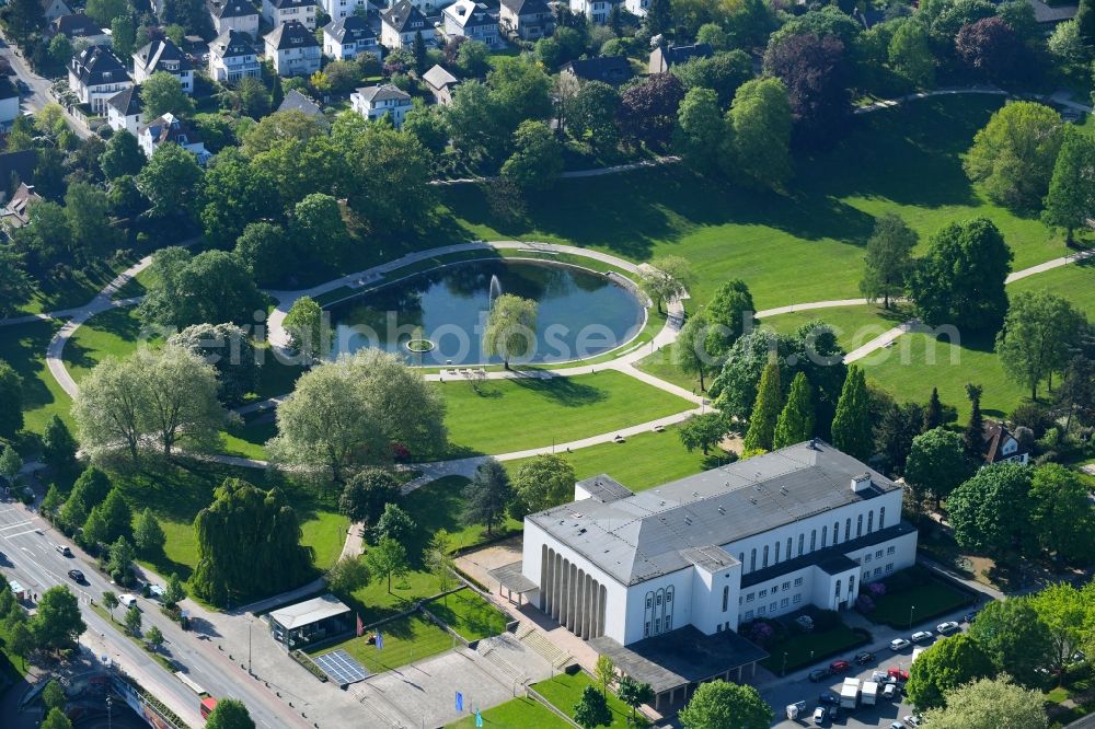 Aerial photograph Bielefeld - Park of of Buergerpark in Bielefeld in the state North Rhine-Westphalia, Germany