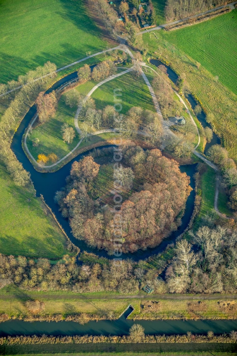 Aerial photograph Hamm - Park of Burghuegel Mark in Hamm in the state North Rhine-Westphalia, Germany