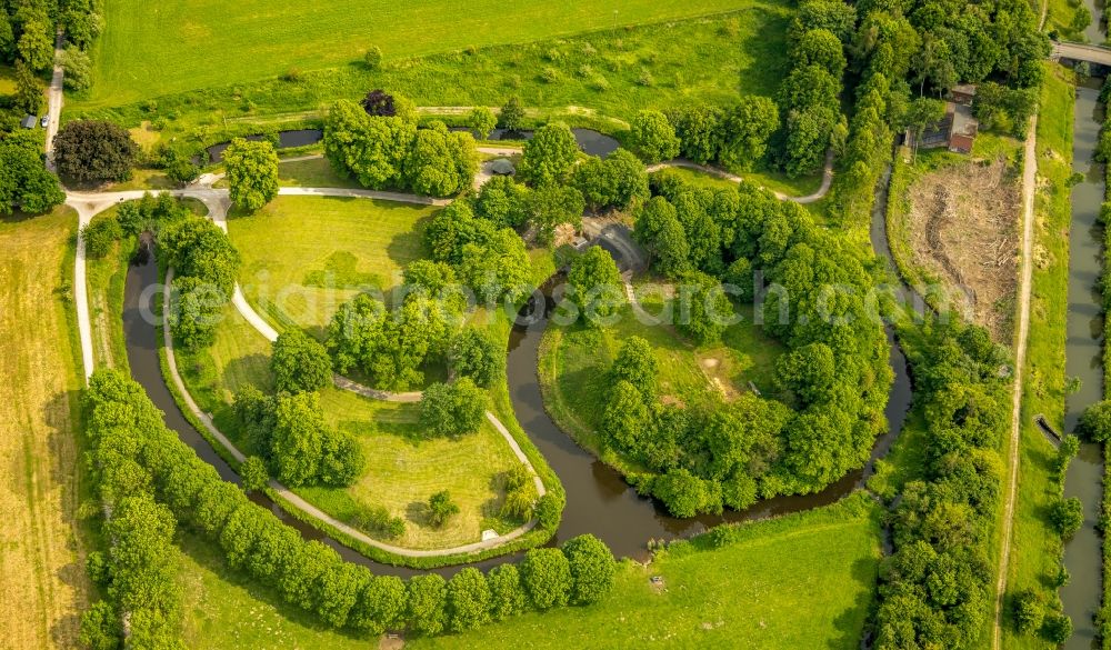 Aerial photograph Hamm - Park of Burghuegel Mark in Hamm in the state North Rhine-Westphalia, Germany