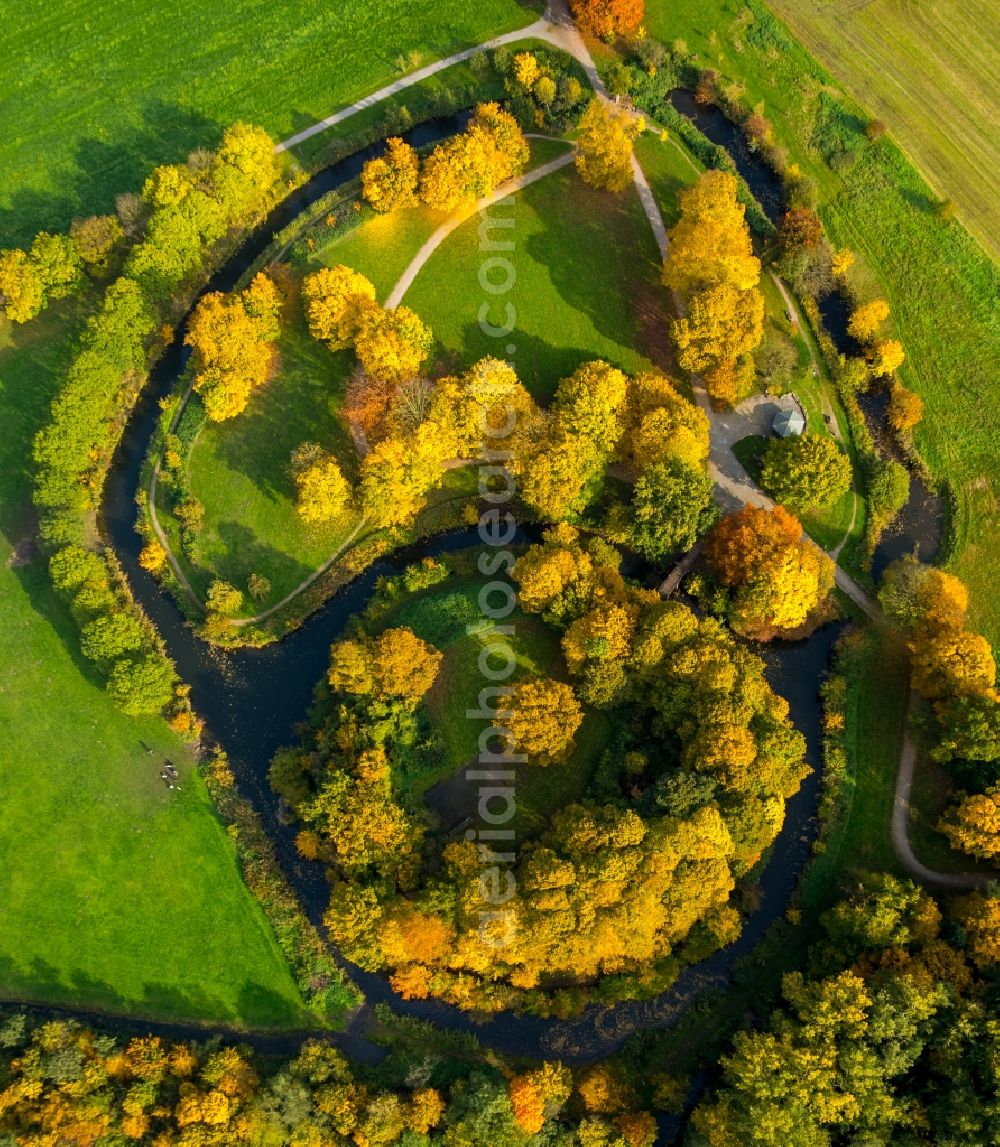 Aerial image Hamm - Park of Burghuegel Mark on Soester Strasse in Hamm in the state North Rhine-Westphalia