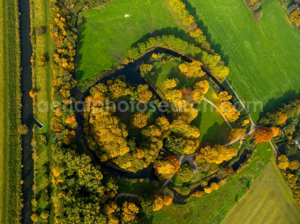 Hamm from above - Park of Burghuegel Mark on Soester Strasse in Hamm in the state North Rhine-Westphalia