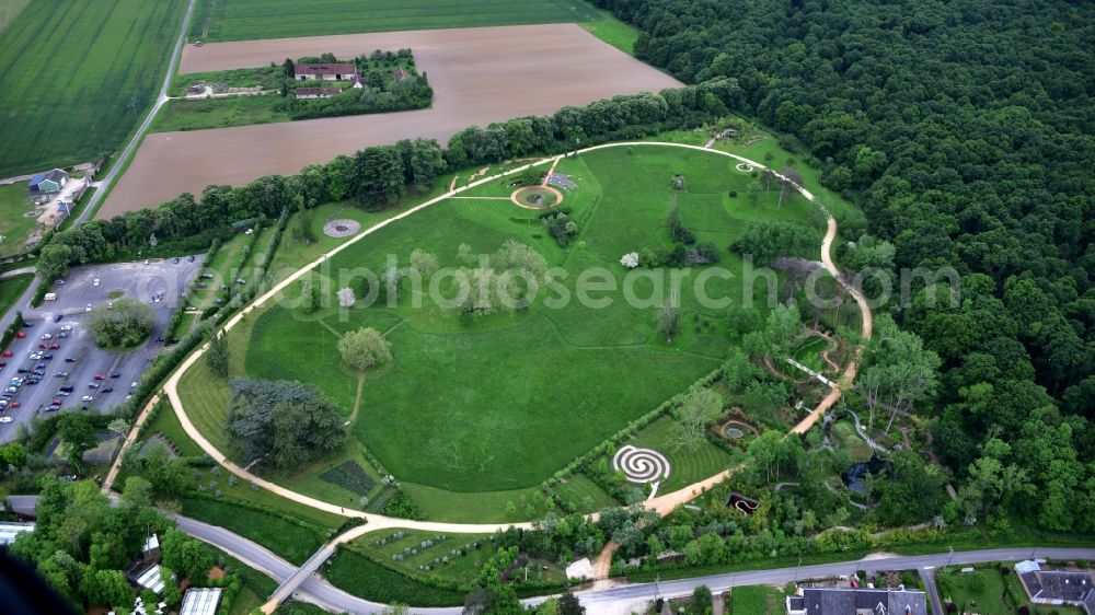 Chaumont-sur-Loire from the bird's eye view: Park of in Chaumont-sur-Loire in Centre-Val de Loire, France