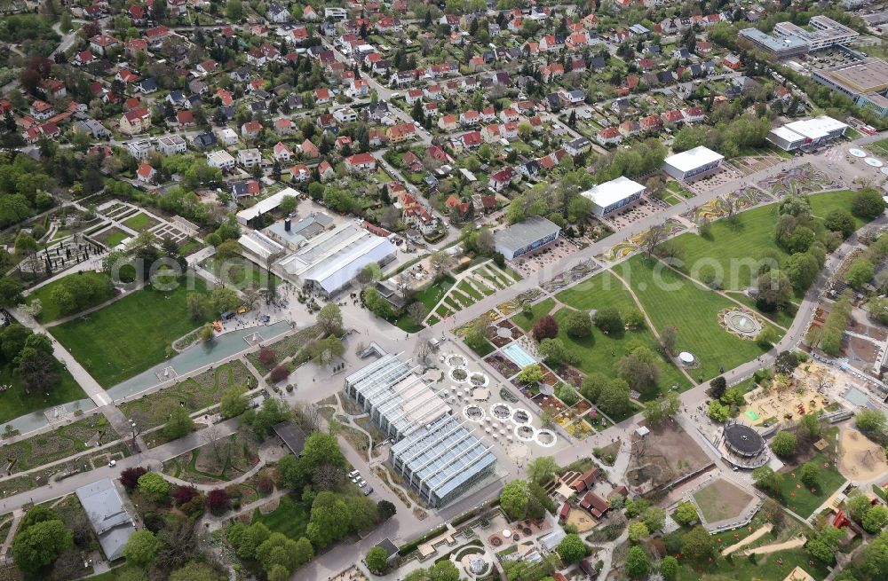 Aerial photograph Erfurt - Park of egapark in the district Hochheim in Erfurt in the state Thuringia, Germany