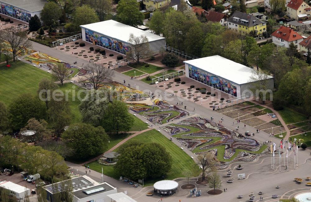 Erfurt from above - Park of egapark in the district Hochheim in Erfurt in the state Thuringia, Germany