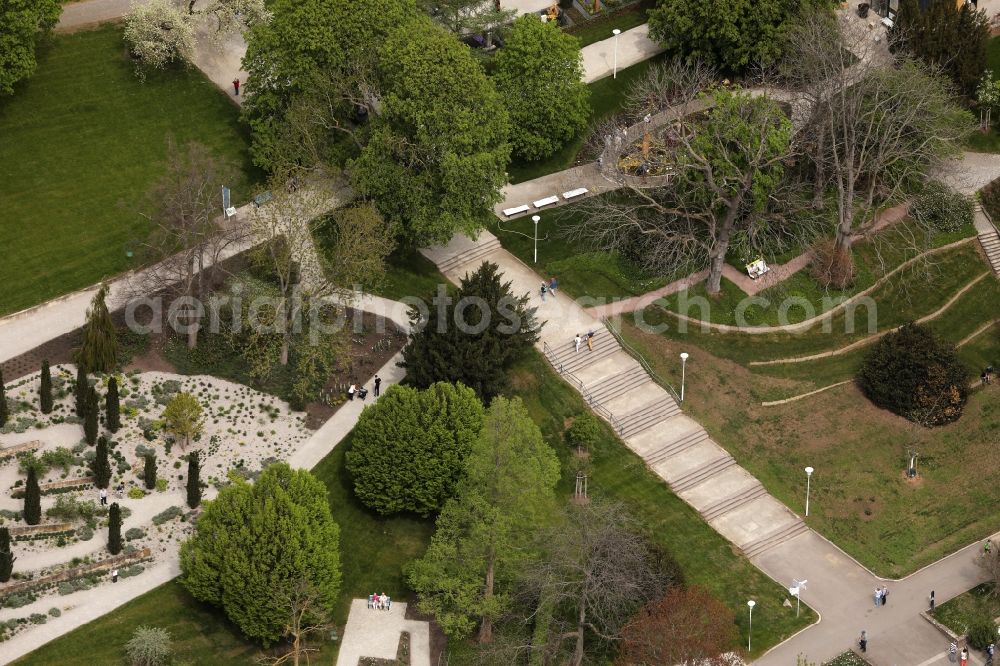 Erfurt from the bird's eye view: Park of egapark in the district Hochheim in Erfurt in the state Thuringia, Germany