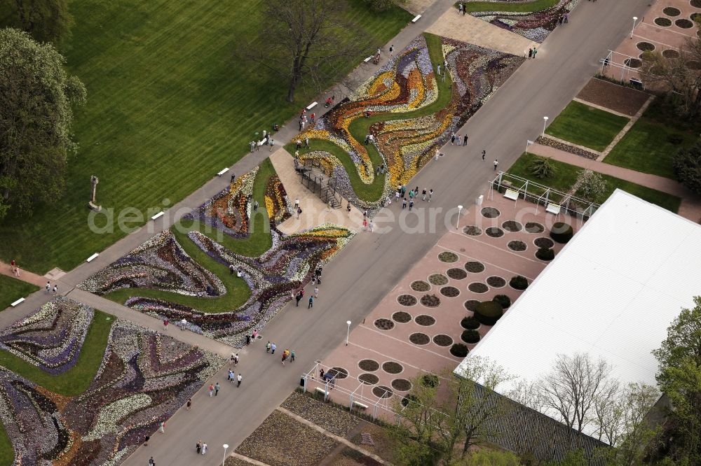 Erfurt from above - Park of egapark in the district Hochheim in Erfurt in the state Thuringia, Germany