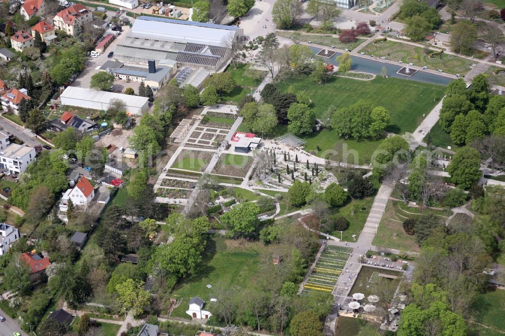 Aerial photograph Erfurt - Park of egapark in the district Hochheim in Erfurt in the state Thuringia, Germany