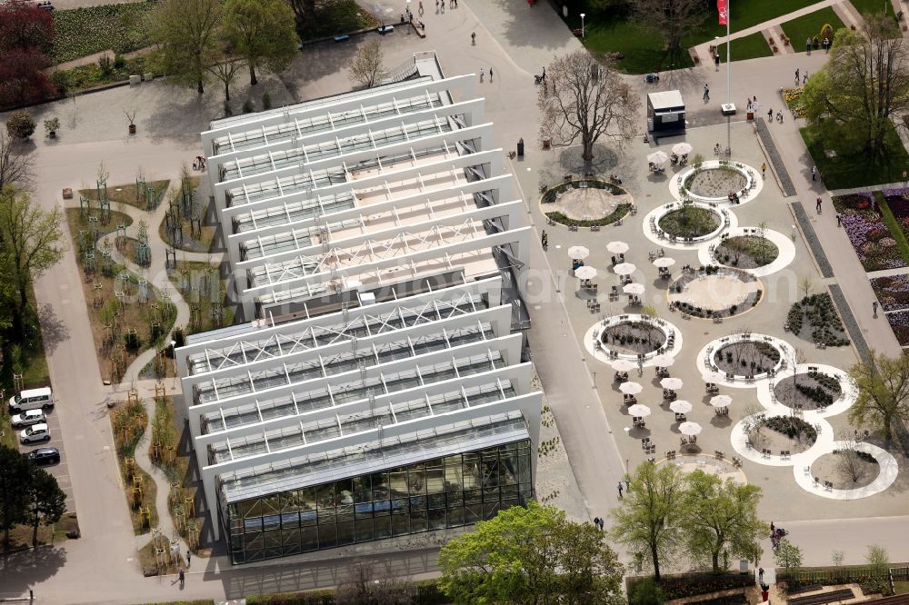 Erfurt from the bird's eye view: Park of egapark in the district Hochheim in Erfurt in the state Thuringia, Germany