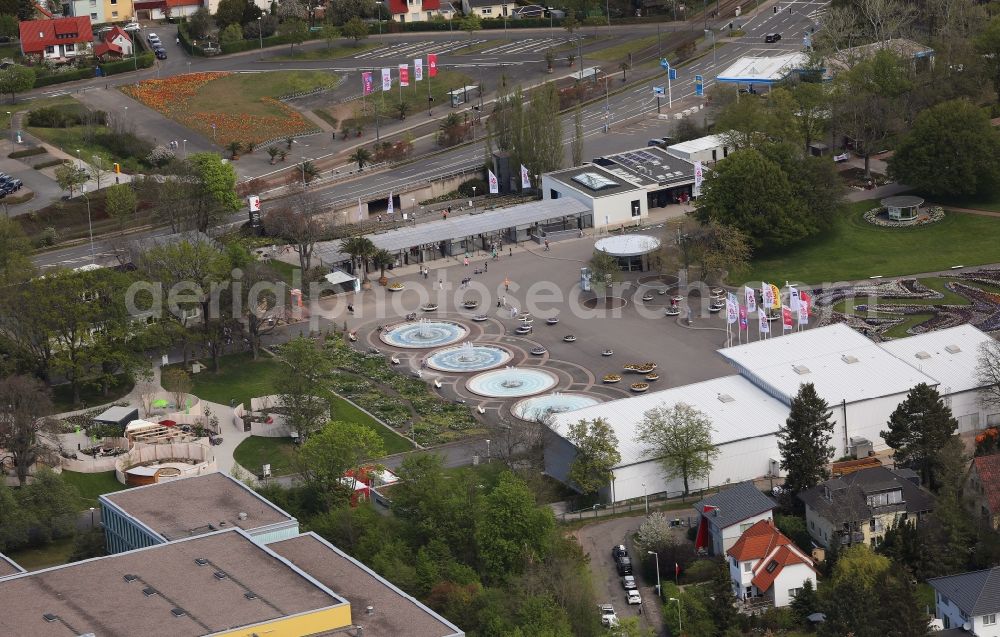 Erfurt from the bird's eye view: Park of egapark in the district Hochheim in Erfurt in the state Thuringia, Germany