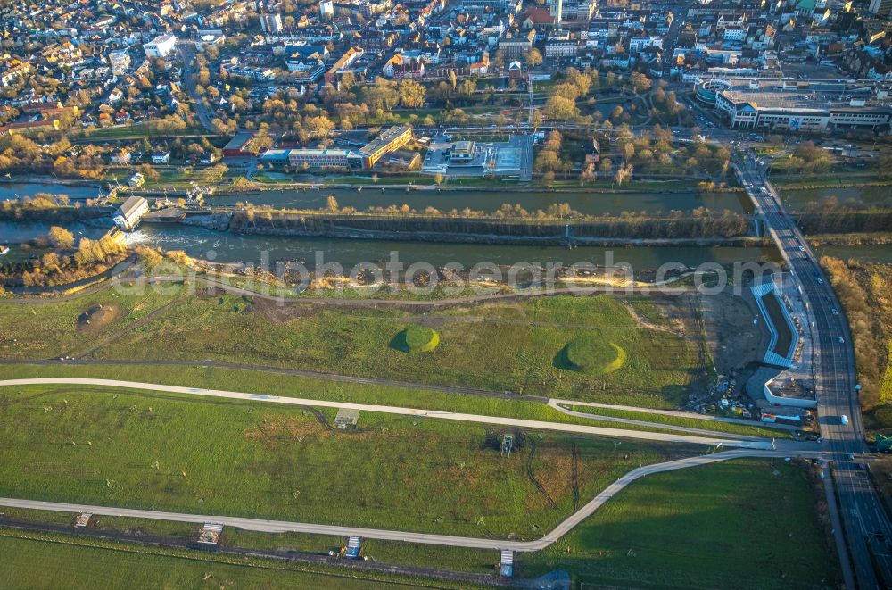 Hamm from above - Park of Erlebnisraum Lippeaue on street Jupp-Eickhoff-Weg in Hamm at Ruhrgebiet in the state North Rhine-Westphalia, Germany