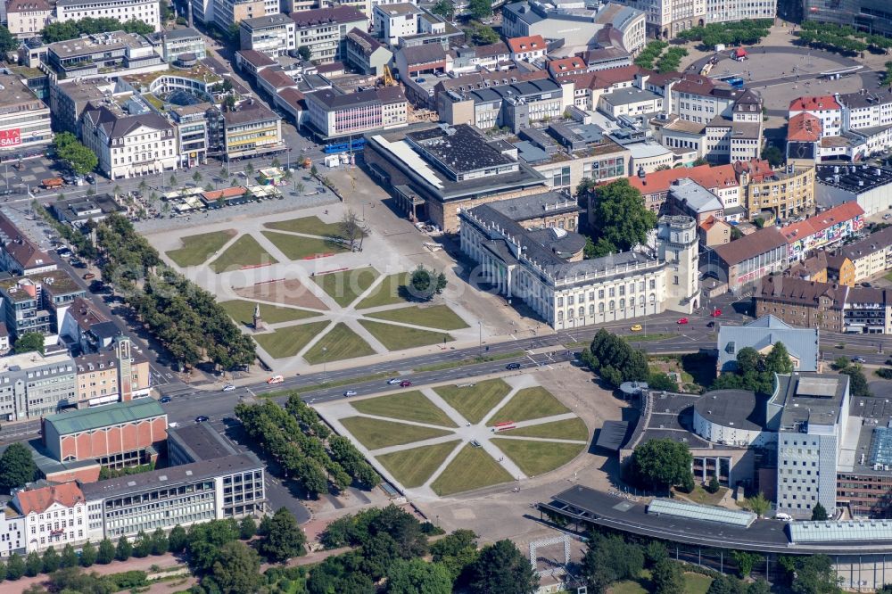 Aerial image Kassel - Park of Friedrichsplatz in Kassel in the state Hesse, Germany