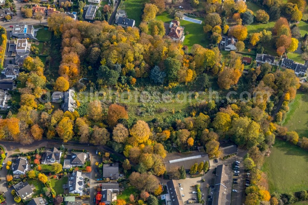 Düsseldorf from above - Park of Gartenkamp with the Villa Sohl in the district Ludenberg in Duesseldorf in the state North Rhine-Westphalia, Germany