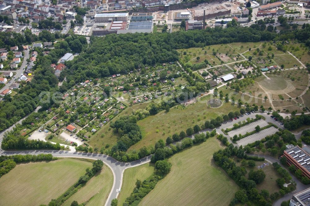 Kaiserslautern from above - Park of of Gartenschau in Kaiserslautern in the state Rhineland-Palatinate, Germany