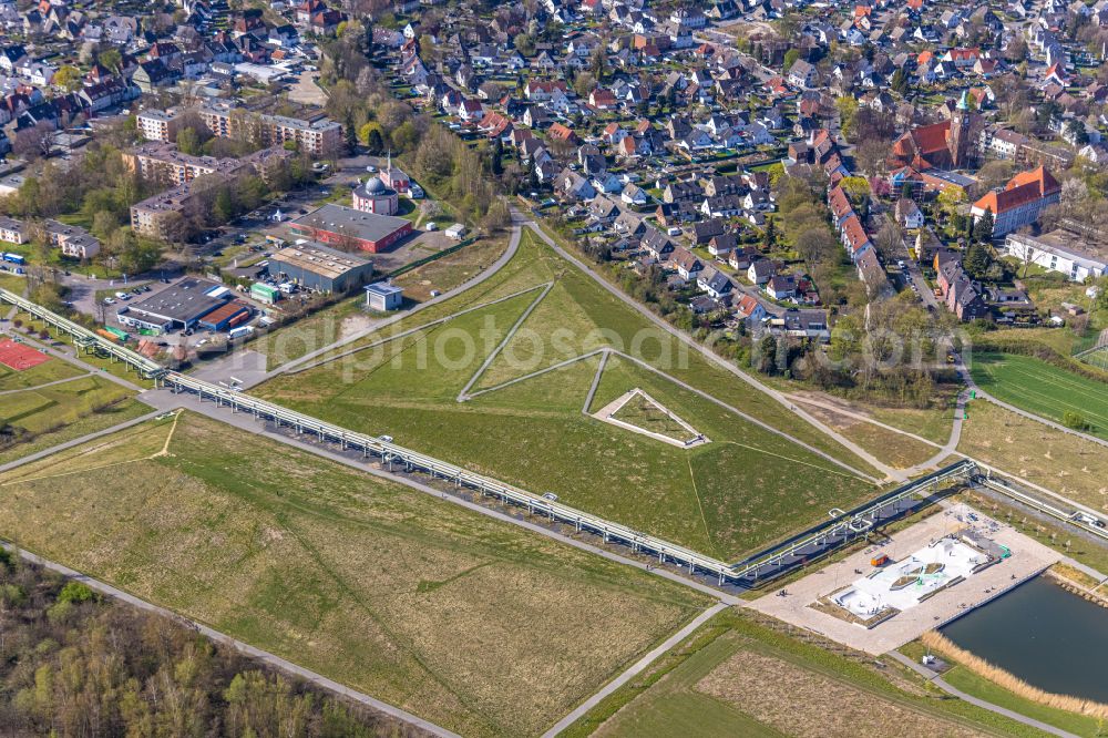 Gelsenkirchen from above - Park of Glueckauf Park - Park of Wandels in the district Hassel in Gelsenkirchen at Ruhrgebiet in the state North Rhine-Westphalia, Germany