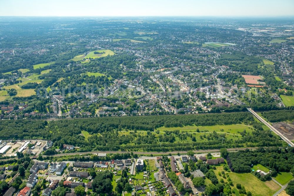 Aerial image Oberhausen - Park Track Park Frintrop in Oberhausen in North Rhine-Westphalia. The track Park is a country park on a former goods station