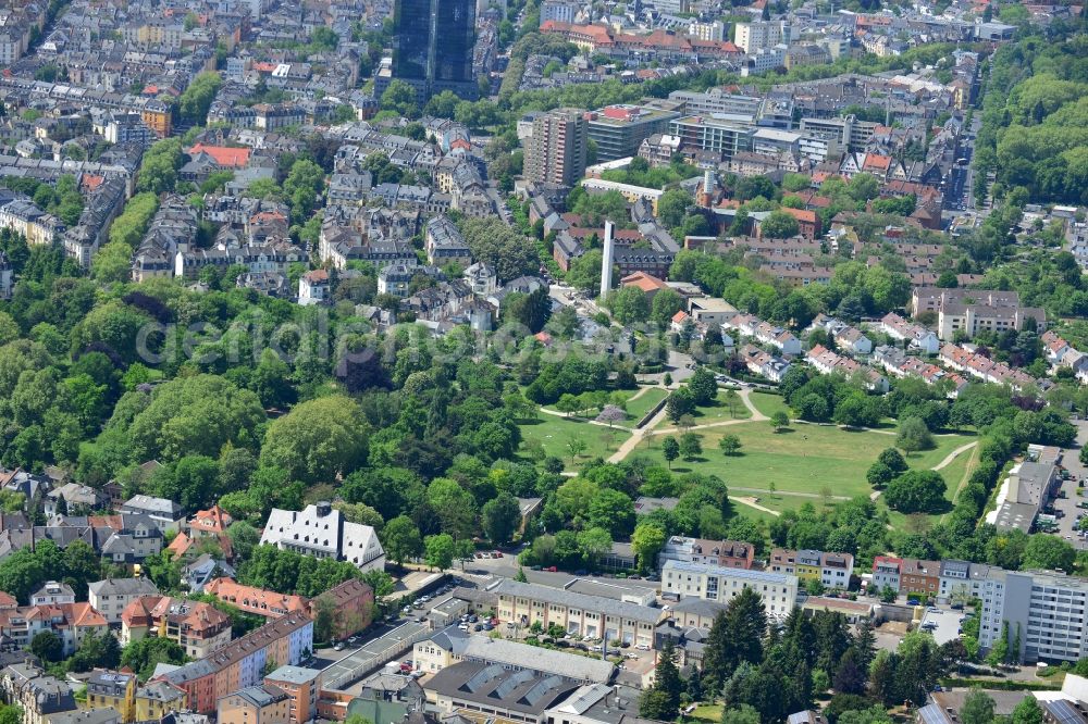 Frankfurt am Main from above - Park of Guenthersburgpark in Frankfurt in the state Hesse