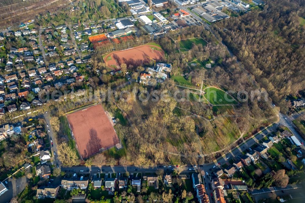 Herne from the bird's eye view: Park of Herner Stadtgarten in Herne in the state North Rhine-Westphalia, Germany