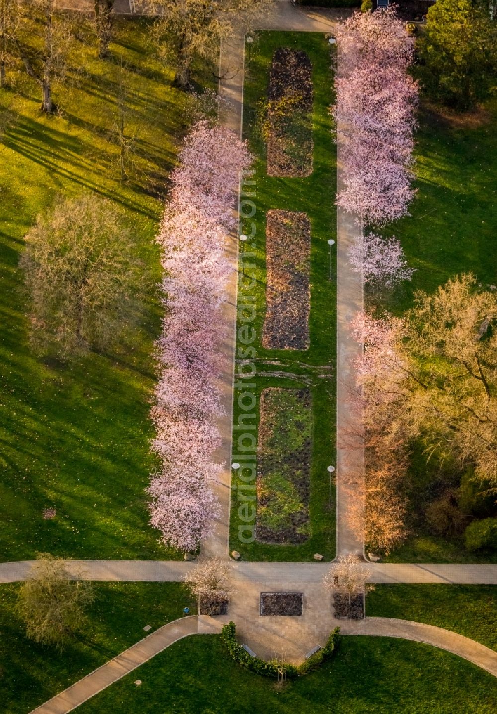 Herne from above - Park of Herner Stadtgarten in Herne in the state North Rhine-Westphalia, Germany