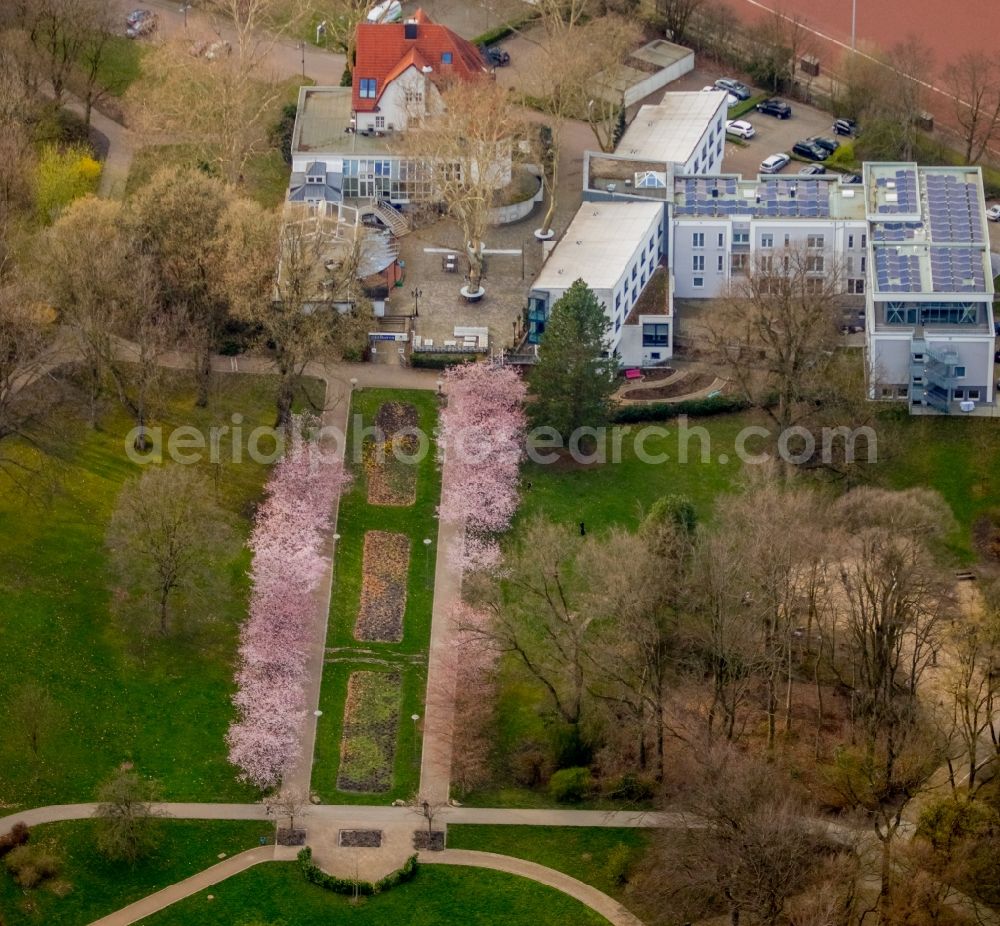 Aerial photograph Herne - Park of Herner Stadtgarten in Herne in the state North Rhine-Westphalia, Germany