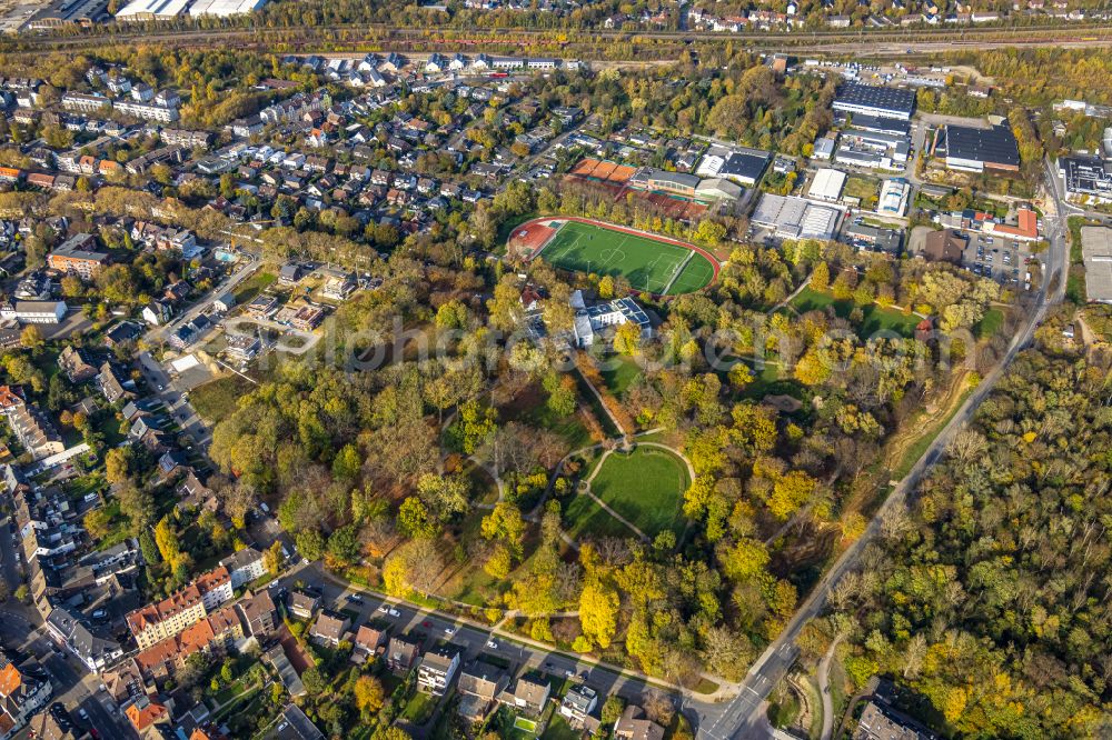 Herne from above - Park of Herner Stadtgarten in Herne in the state North Rhine-Westphalia, Germany