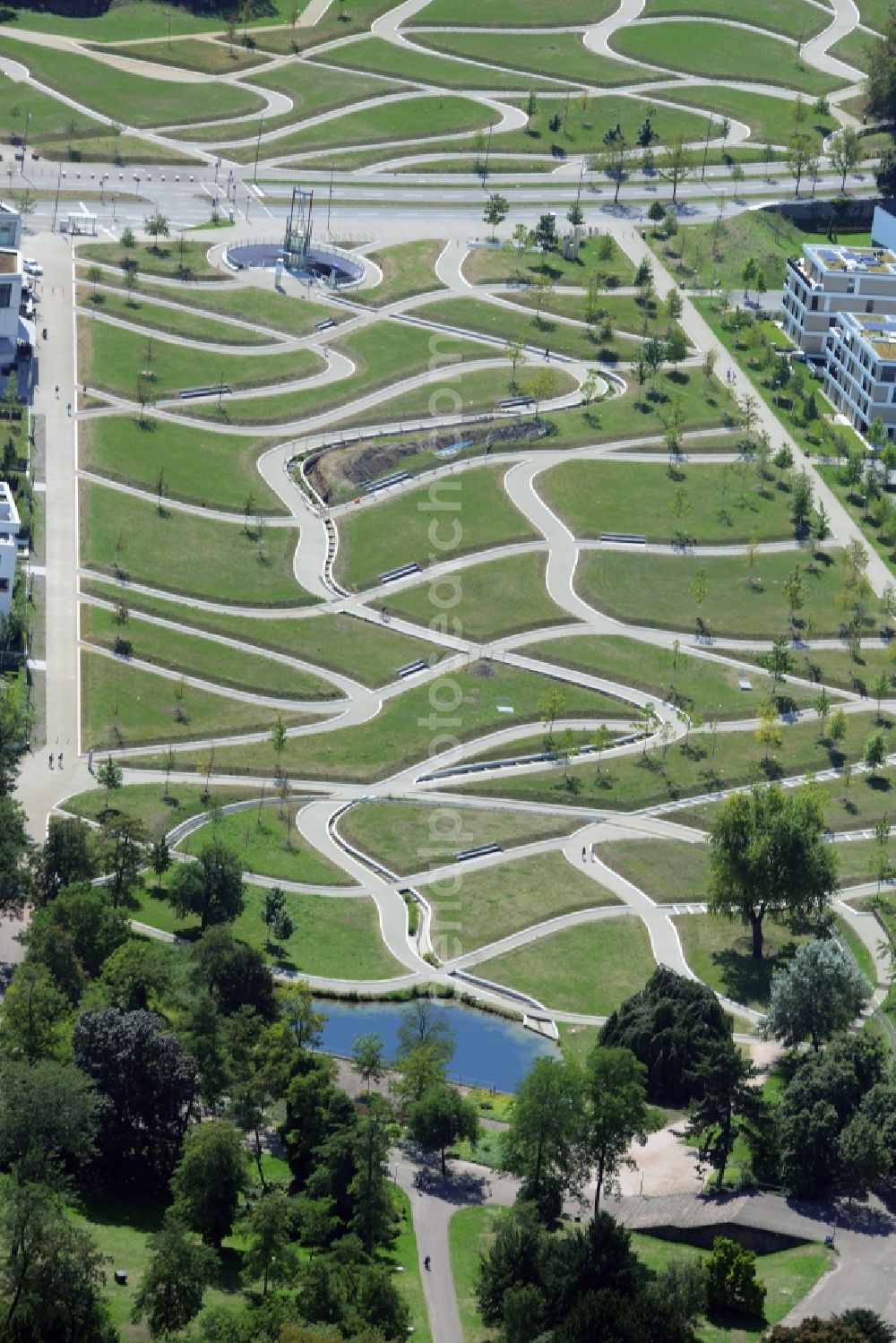 Aerial image Stuttgart - Park on Killesberg in Stuttgart in the state Baden-Wuerttemberg