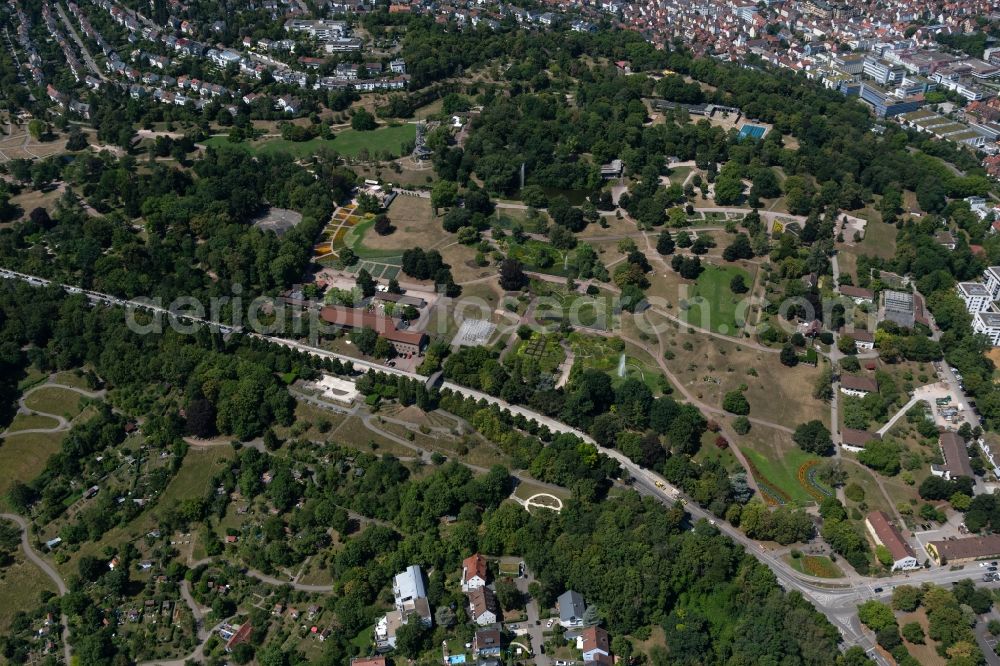 Aerial photograph Stuttgart - Park of Hoehenpark Killesberg in Stuttgart in the state Baden-Wuerttemberg, Germany