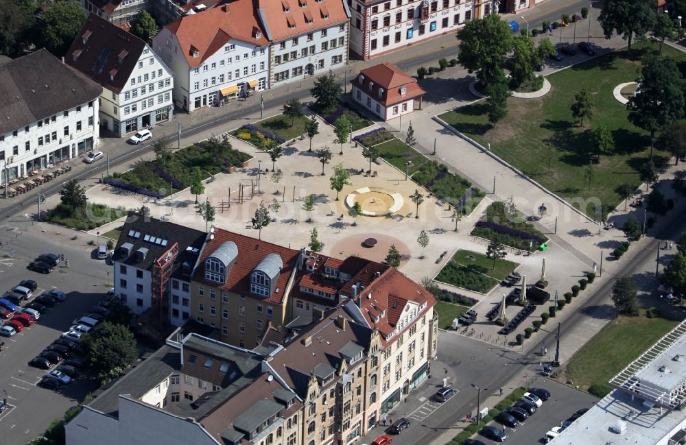 Erfurt from the bird's eye view: Park of Hirschgarten on Neuwerkstrasse - Regierungsstrasse in the district Zentrum in Erfurt in the state Thuringia, Germany