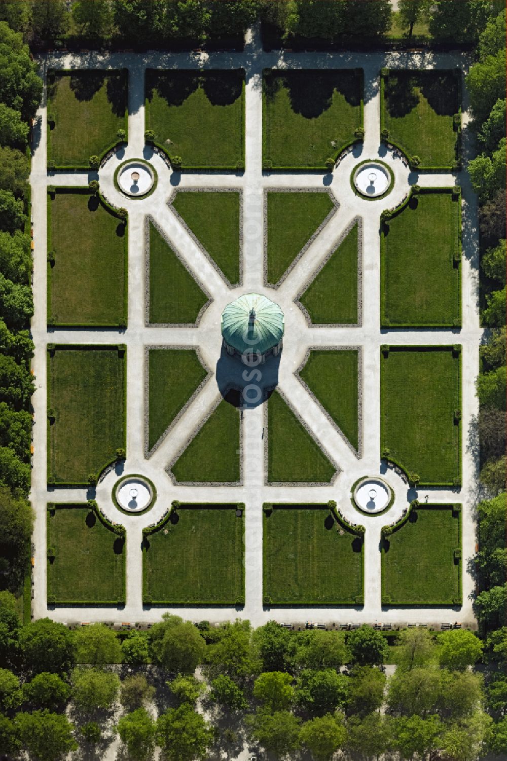 Aerial image München - Park of Hofgarten on street Hofgartenstrasse in the district Altstadt in Munich in the state Bavaria, Germany