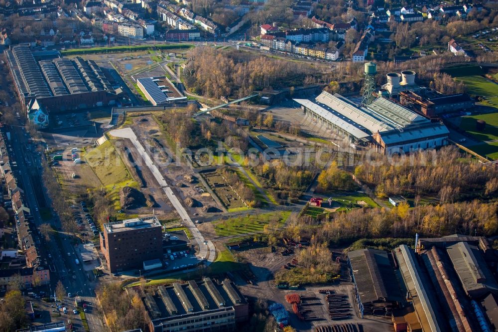 Aerial image Bochum - Park and industrial buildings at the events location Century Hall in Bochum in the state of North Rhine-Westphalia