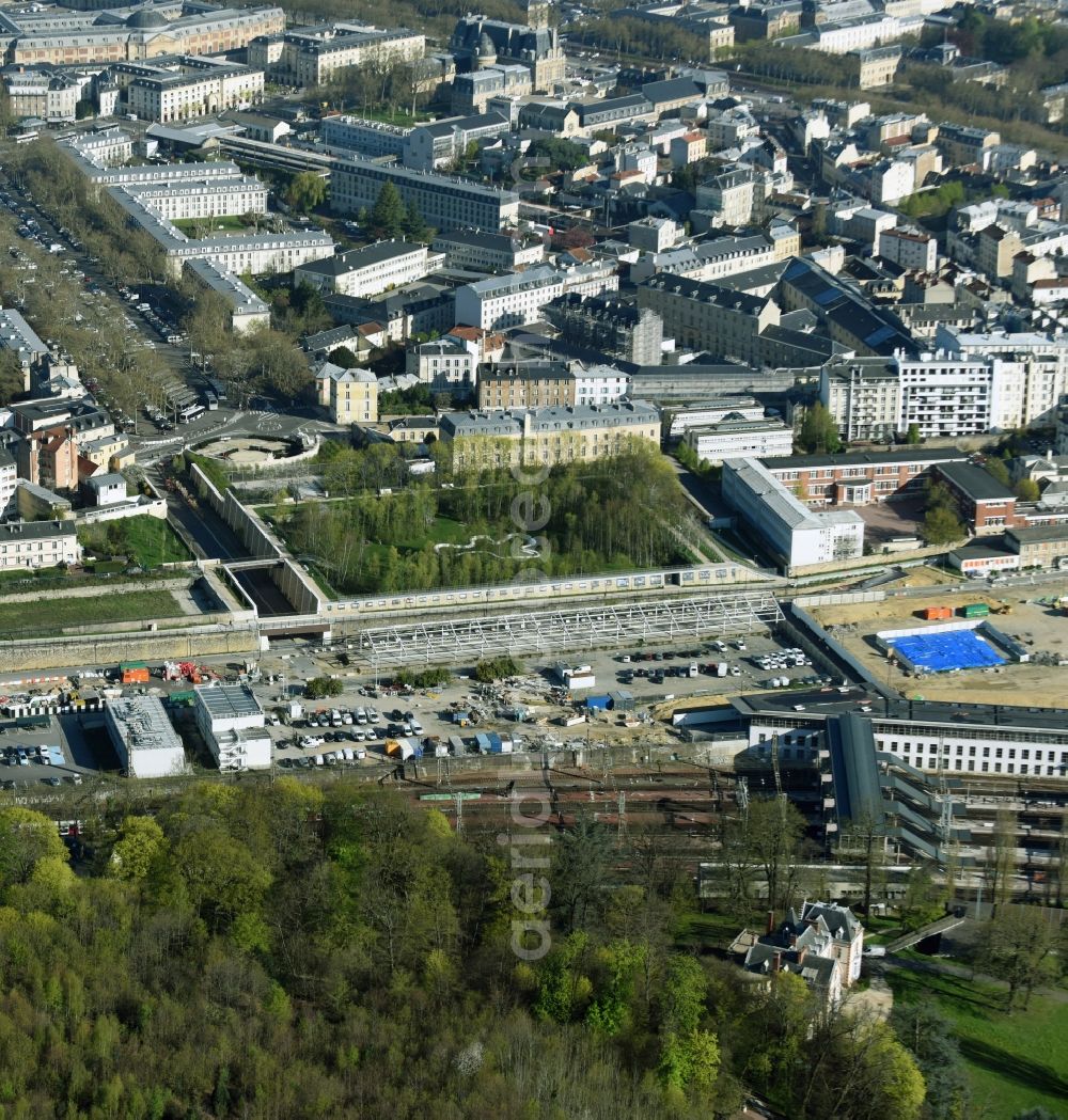 Aerial image Versailles - Park of Le Jardin des Etangs Gobert in Versailles in Ile-de-France, France