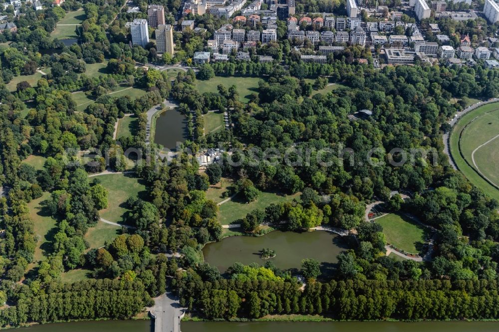 Aerial image Leipzig - Park of Johannapark in Leipzig in the state Saxony, Germany