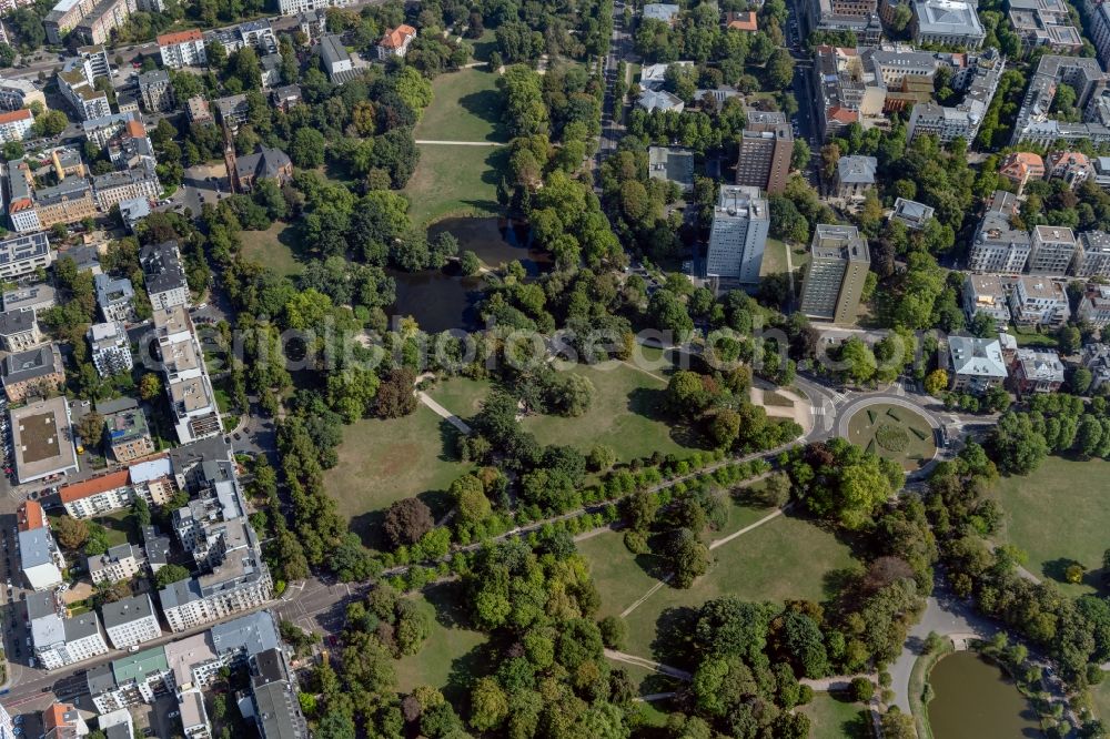 Aerial photograph Leipzig - Park of Johannapark in Leipzig in the state Saxony, Germany