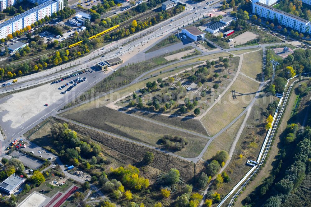 Aerial image Berlin - Park of Kienbergpark in the district Marzahn in Berlin, Germany