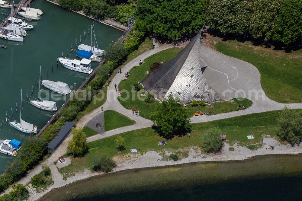 Radolfzell am Bodensee from the bird's eye view: Park of with Konzertsegel in Radolfzell am Bodensee in the state Baden-Wuerttemberg, Germany